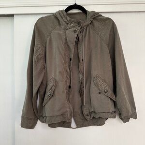 American Eagle Olive green utility hooded jacket